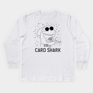 Funny Card Shark Poker Player Gift Kids Long Sleeve T-Shirt